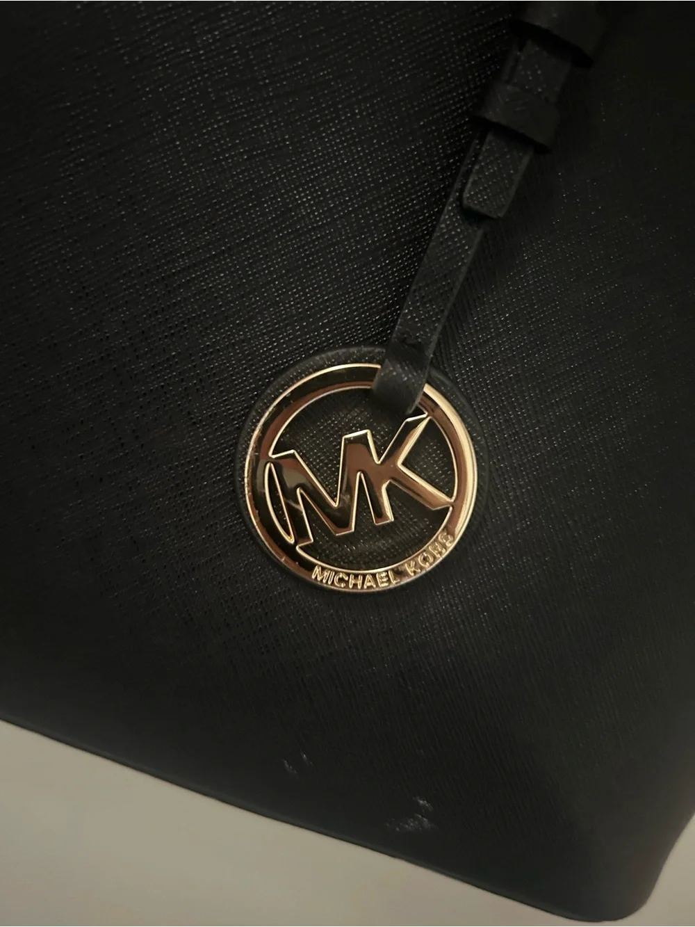 Michael Kors Black Saffiano Tote with Gold Hardware